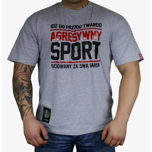Koszulka "Agresywny Sport" szara