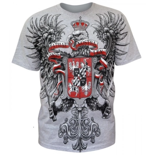 T-shirt patriotyczny "Husaria - Amor Patriae Nostra Lex" HD - szara