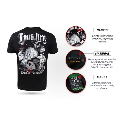 Koszulka Thug Life Extreme Adrenaline - infografika