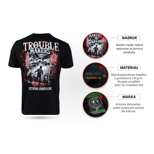 Koszulka Troublemakers Extreme Adrenaline - infografika