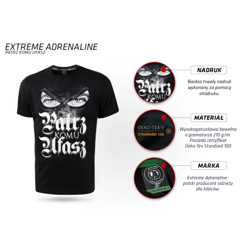 Koszulka Patrz Komu Ufasz Extreme Adrenaline - infografika