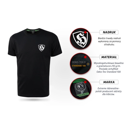 Koszulka Hooligans Logo czarna Extreme Adrenaline - infografika