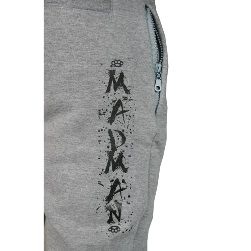 Spodnie dresowe Logo szare MADMAN - nadruk tył