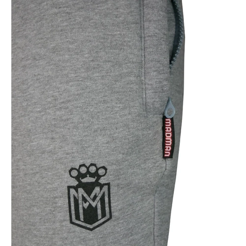 Spodnie dresowe MM szare MADMAN - logo przód