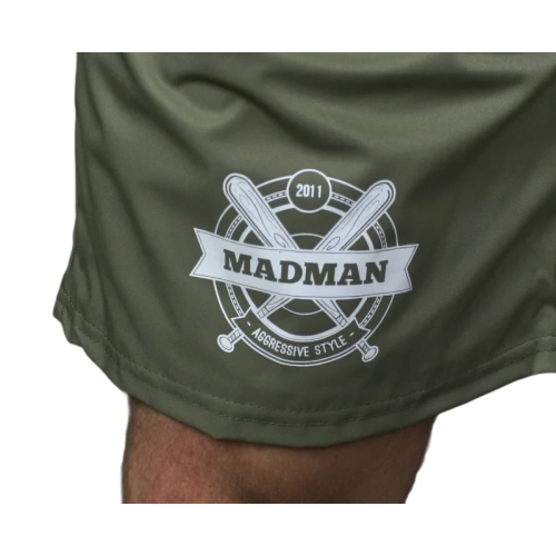 Spodenki ortalionowe MADMAN khaki - logo
