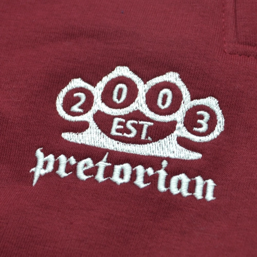 Spodnie dresowe Public Enemy bordowe - ściągacz Pretorian - haft
