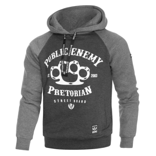 Bluza z kapturem Public Enemy grafitowa Pretorian - przód
