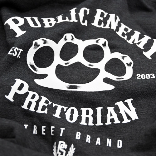 Bluza z kapturem Public Enemy grafitowa Pretorian - nadruk