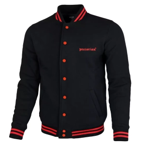 Bluza bejsbolówka Logo czarno-czerwona Pretorian - przód