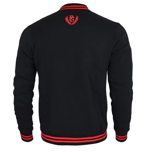 Bluza bejsbolówka Logo czarno-czerwona Pretorian - tył