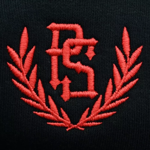 Bluza bejsbolówka Logo czarno-czerwona Pretorian - haft